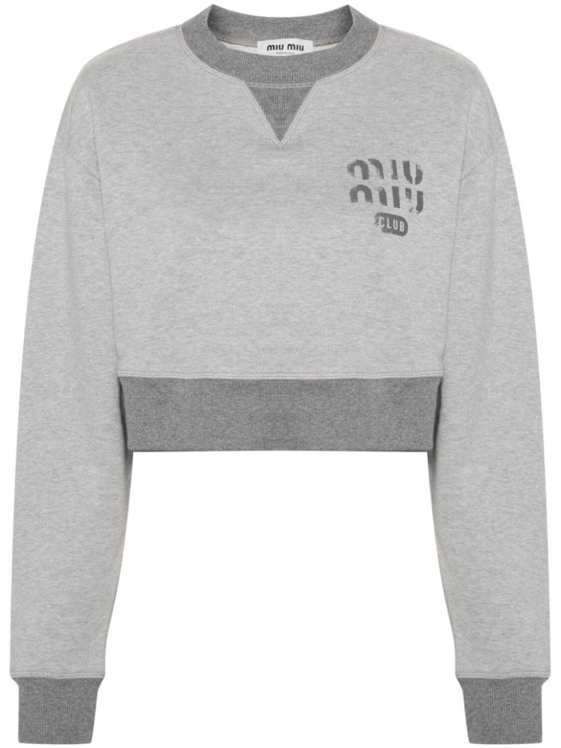 

Miu Miu укороченная толстовка с логотипом, серый