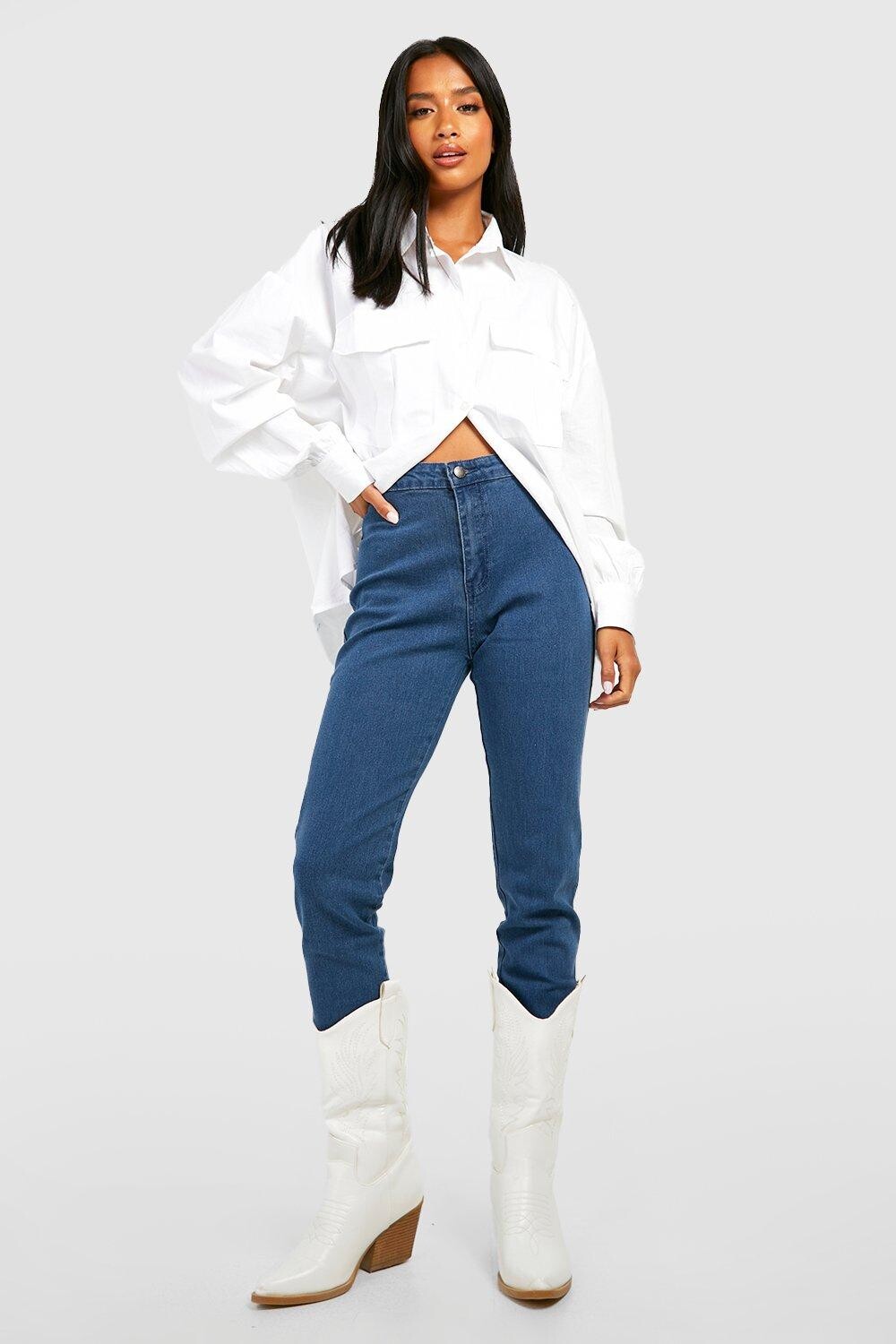 

Маленькие джинсы скинни Boohoo, синий