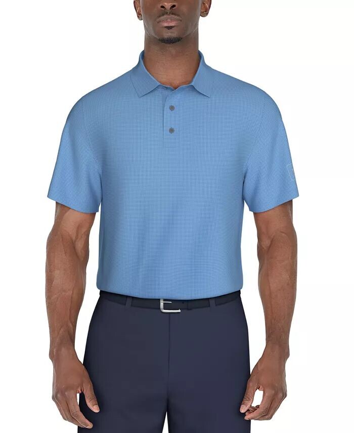 

Мужская рубашка-поло в мини-клетку с короткими рукавами PGA TOUR, синий