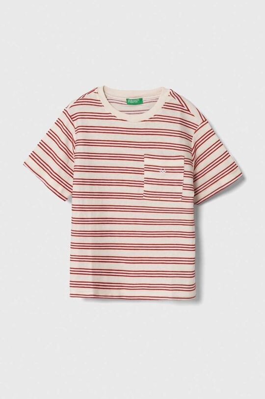 

Хлопковая футболка для детей United Colors of Benetton, бежевый