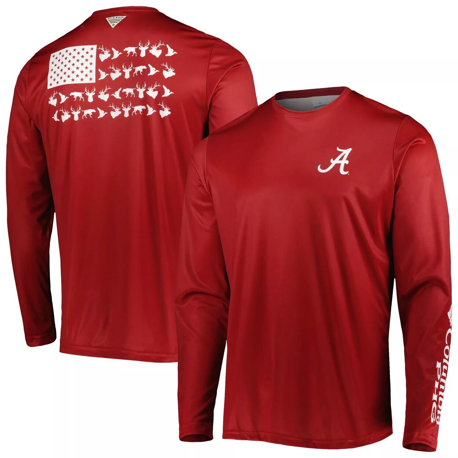 

Мужская футболка Columbia Crimson Alabama Crimson Tide Terminal Shot Omni-Shade Omni-Wick с длинным рукавом