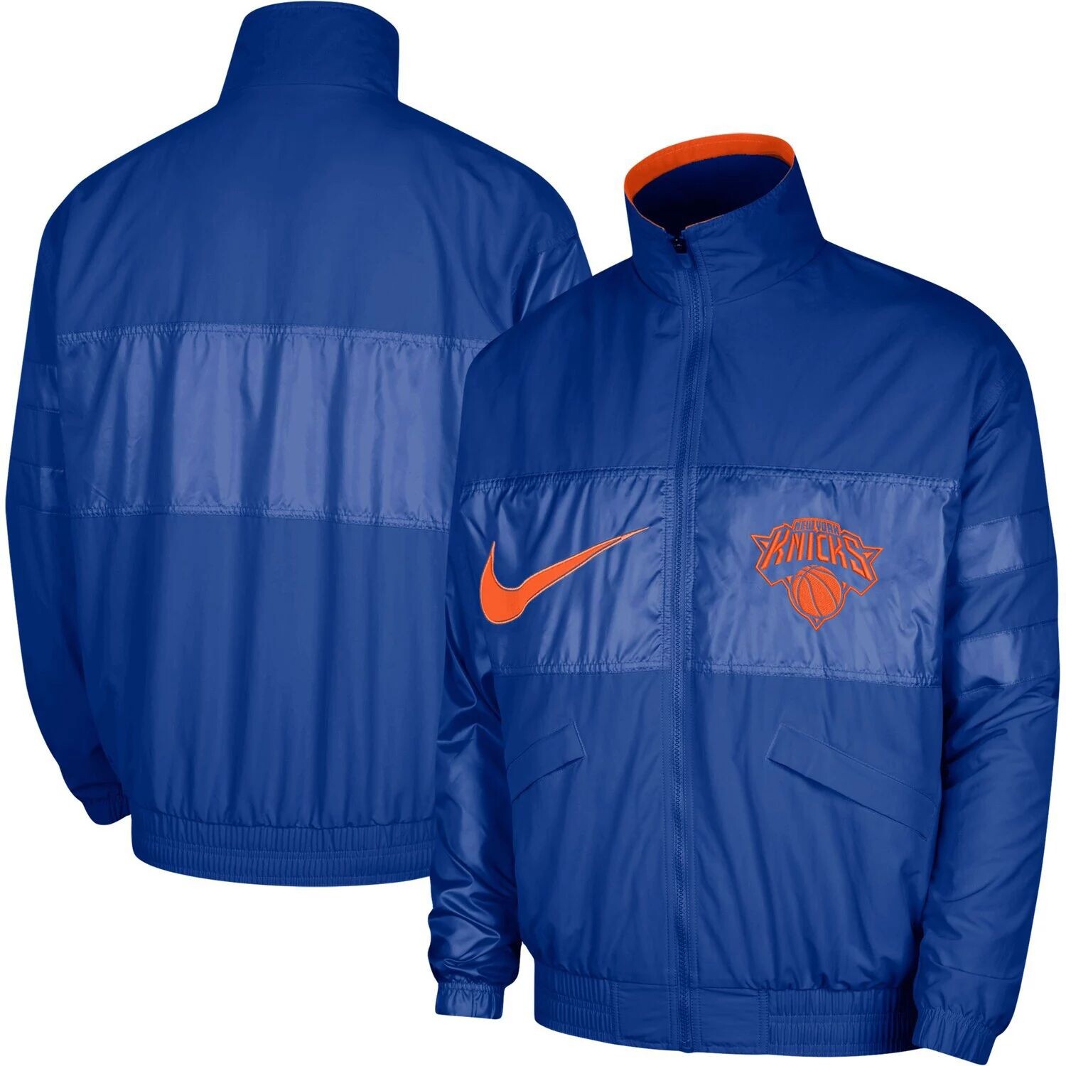 

Мужская синяя куртка с молнией во всю длину New York Knicks Courtside Versus Capsule Nike, Синий