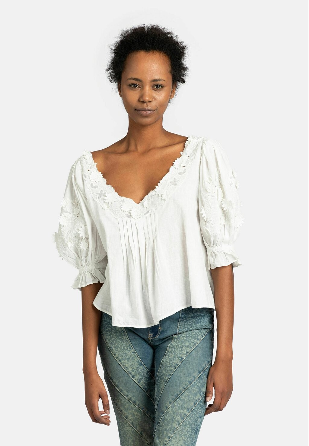 

Блузка SOPHIE EMBROIDERED Free People, цвет weiß
