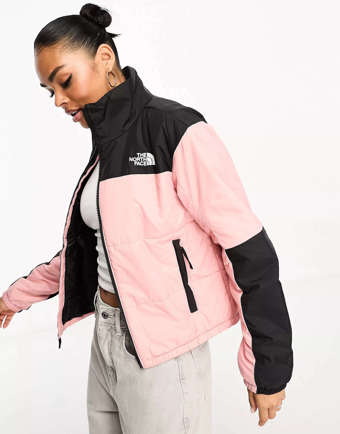 

Легкая пуховик розового и черного цвета The North Face Gosei –, Черный