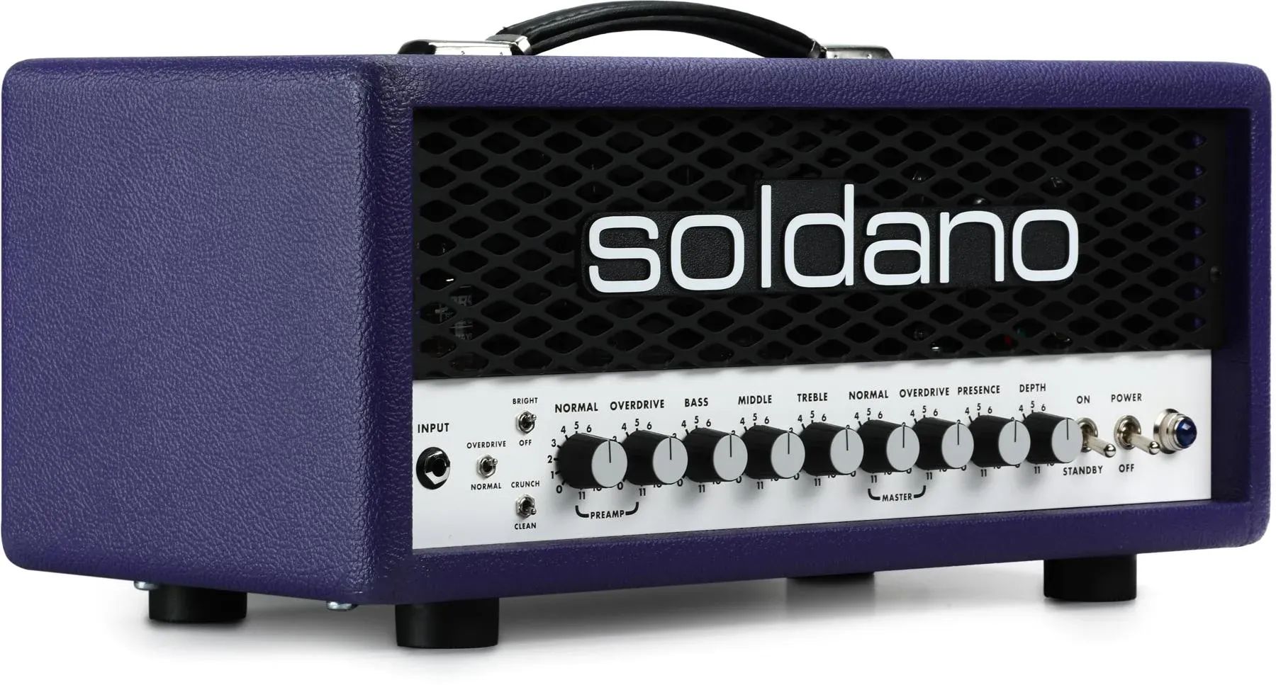 

Soldano SLO-30 Super Lead Overdrive 30-ваттная ламповая головка — фиолетовый Tolex с металлической решеткой