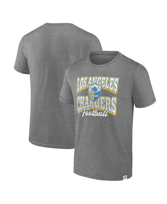 

Мужская футболка с логотипом Heather Charcoal Los Angeles Chargers Force Out Fanatics, черный