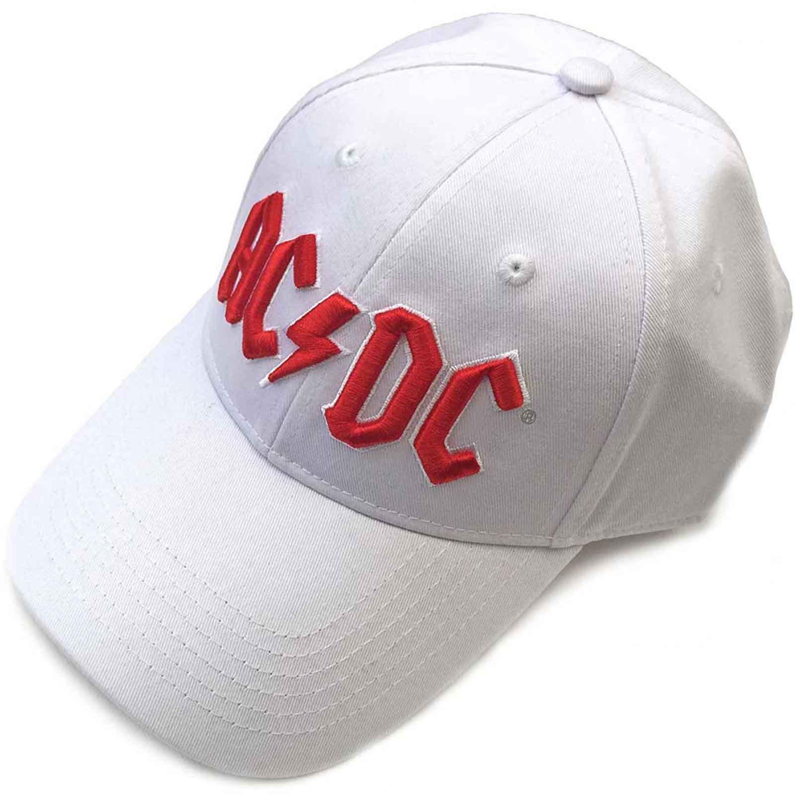 Бейсбольная кепка с логотипом на ремешке на спине напряжения Band AC/DC, белый бейсболка shu тёмно серая