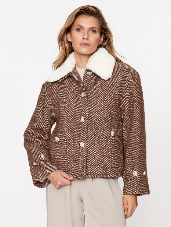 Шерстяное пальто обычного кроя Custommade, коричневый шерстяное пальто обычного кроя part two серый