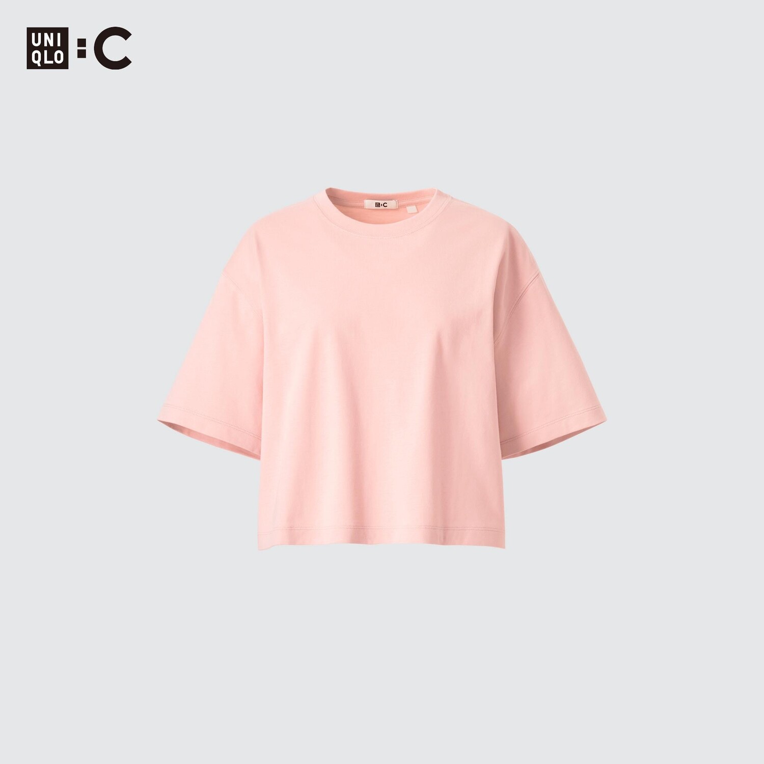 

Футболка оверсайз Uniqlo укороченная, розовый