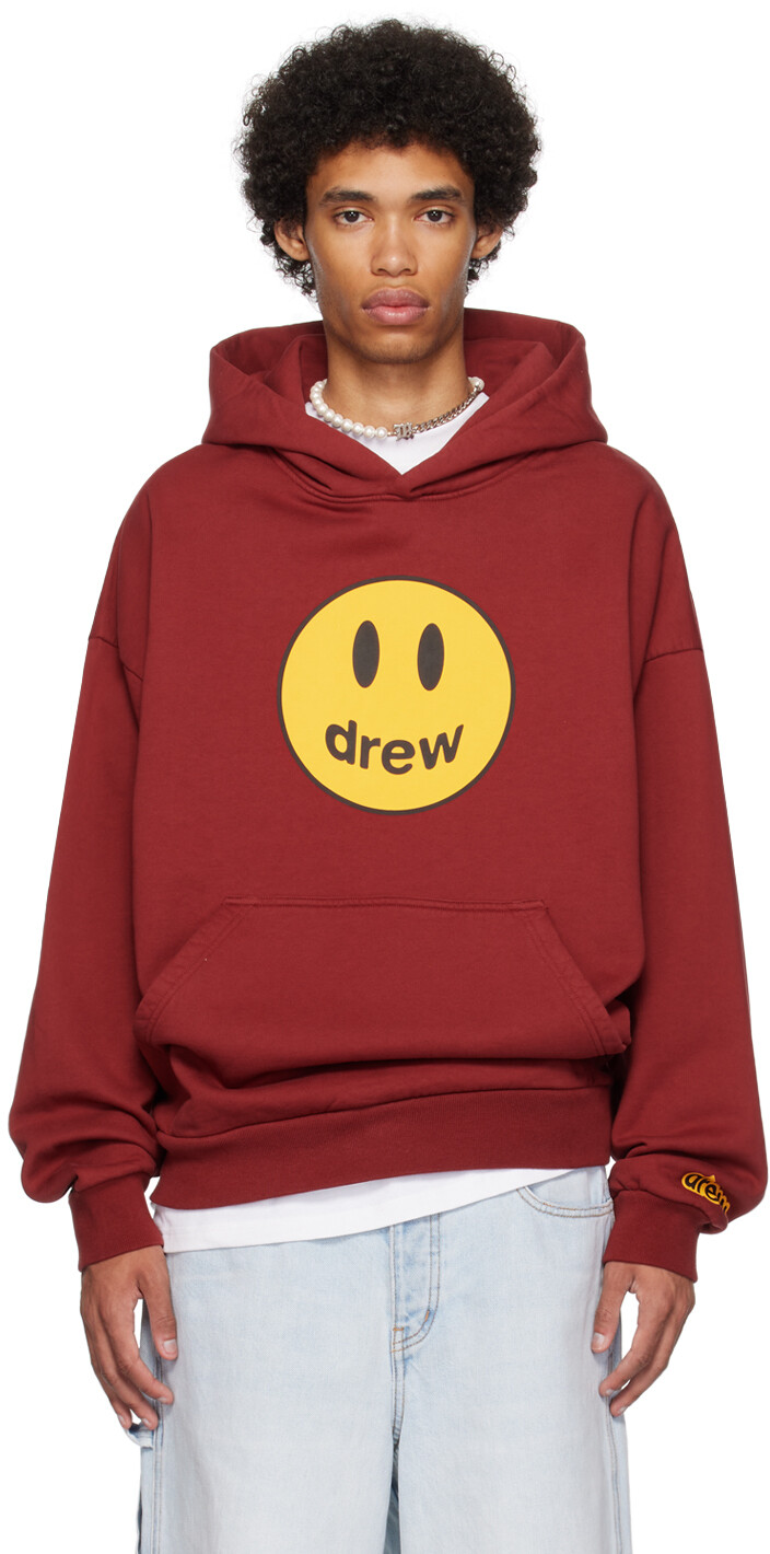 

Бордовая толстовка с принтом Draw House drew house, Красный