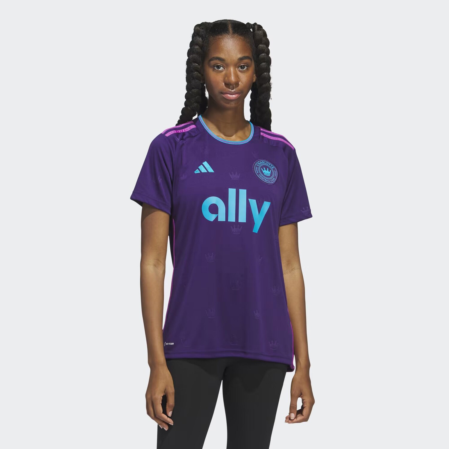 

Шарлотт ФК 23/24 Гостевая майка Adidas, цвет Dark Purple/Sharp Blue