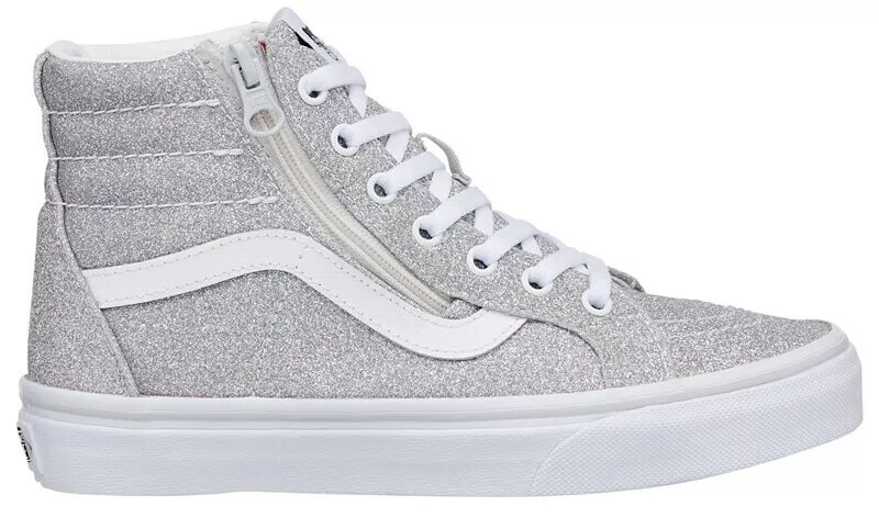 

Детские туфли на молнии для дошкольников Vans Sk8-Hi, серебристый/белый