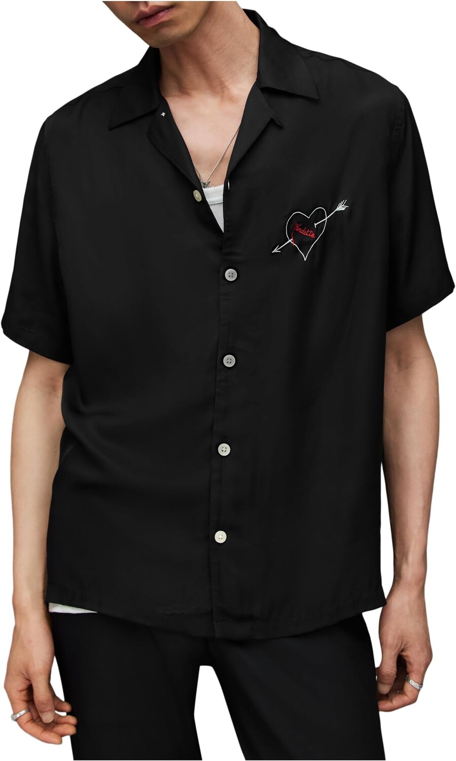 

Рубашка с коротким рукавом Вендетта AllSaints, цвет Jet Black