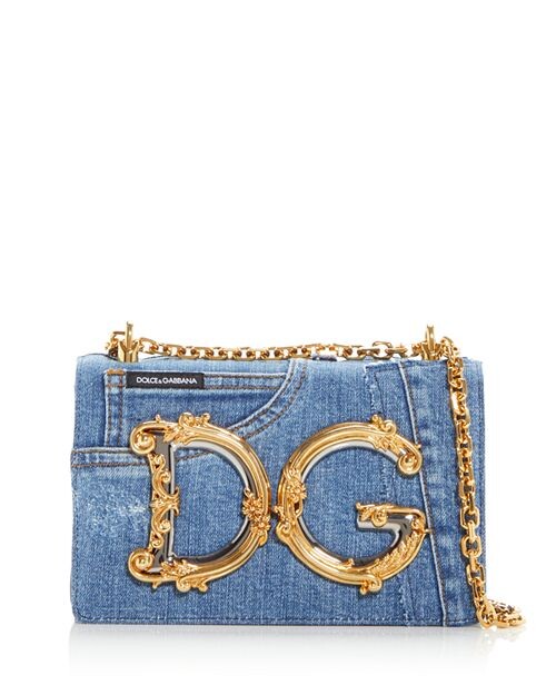 

Сумка DG Girls из денима в стиле пэчворк &; Однотонная телячья кожа Dolce & Gabbana, цвет Blue