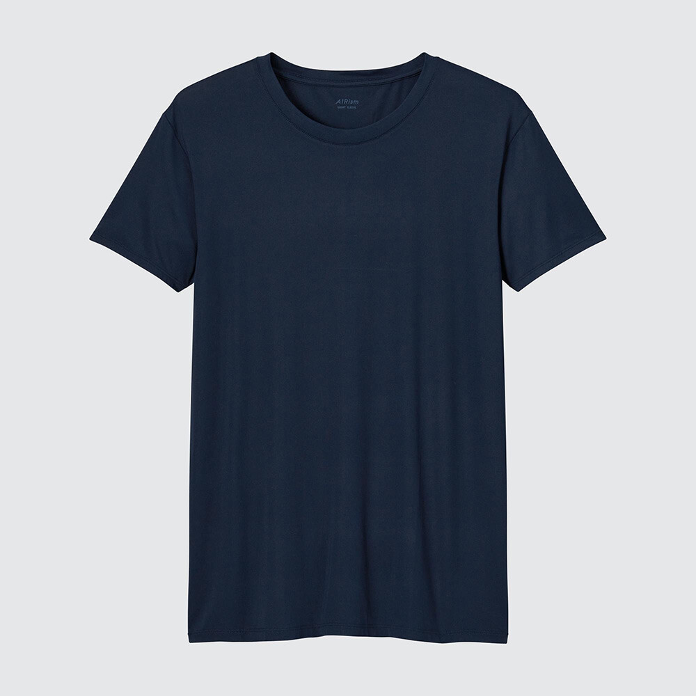 

Мужская футболка Uniqlo AIRism с круглым вырезом, темно-синий