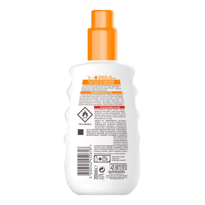 

Солнцезащитный крем delial spray protector solar invisible protect refresh spf50 Garnier, объем 200 мл