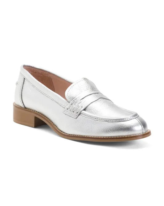 

Кожаные пенни-лоферы Made In Portugal Filipe Shoes, цвет Silver