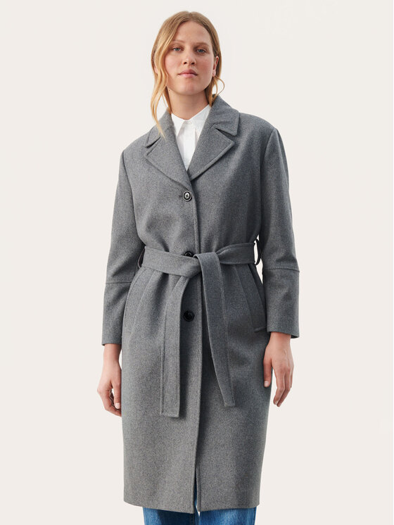 Шерстяное пальто обычного кроя Part Two, серый шерстяное пальто обычного кроя part two серый