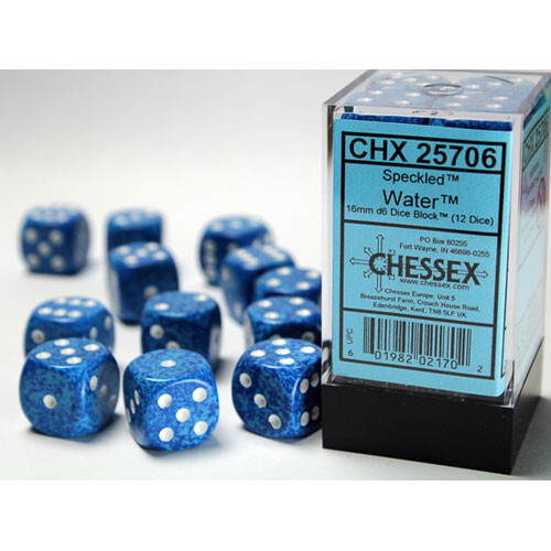 

Аксессуары Chessex Chessex 16mm d6 Set: Speckled - Water (12)