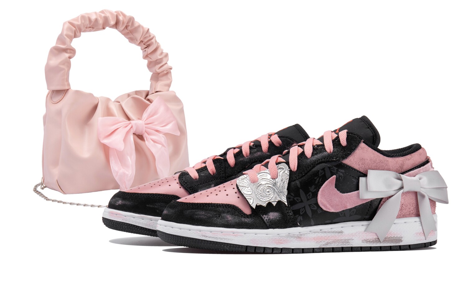 

Jordan Air Jordan 1 винтажные баскетбольные кроссовки женские, Black/Pink