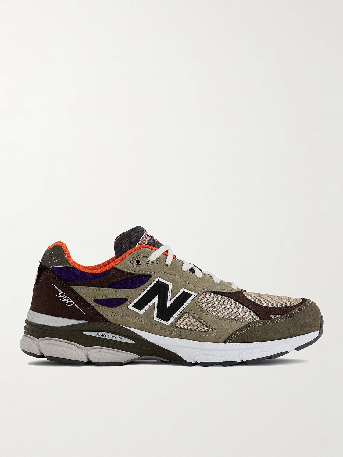 

Кроссовки 990v3 из замши и сетки NEW BALANCE, коричневый