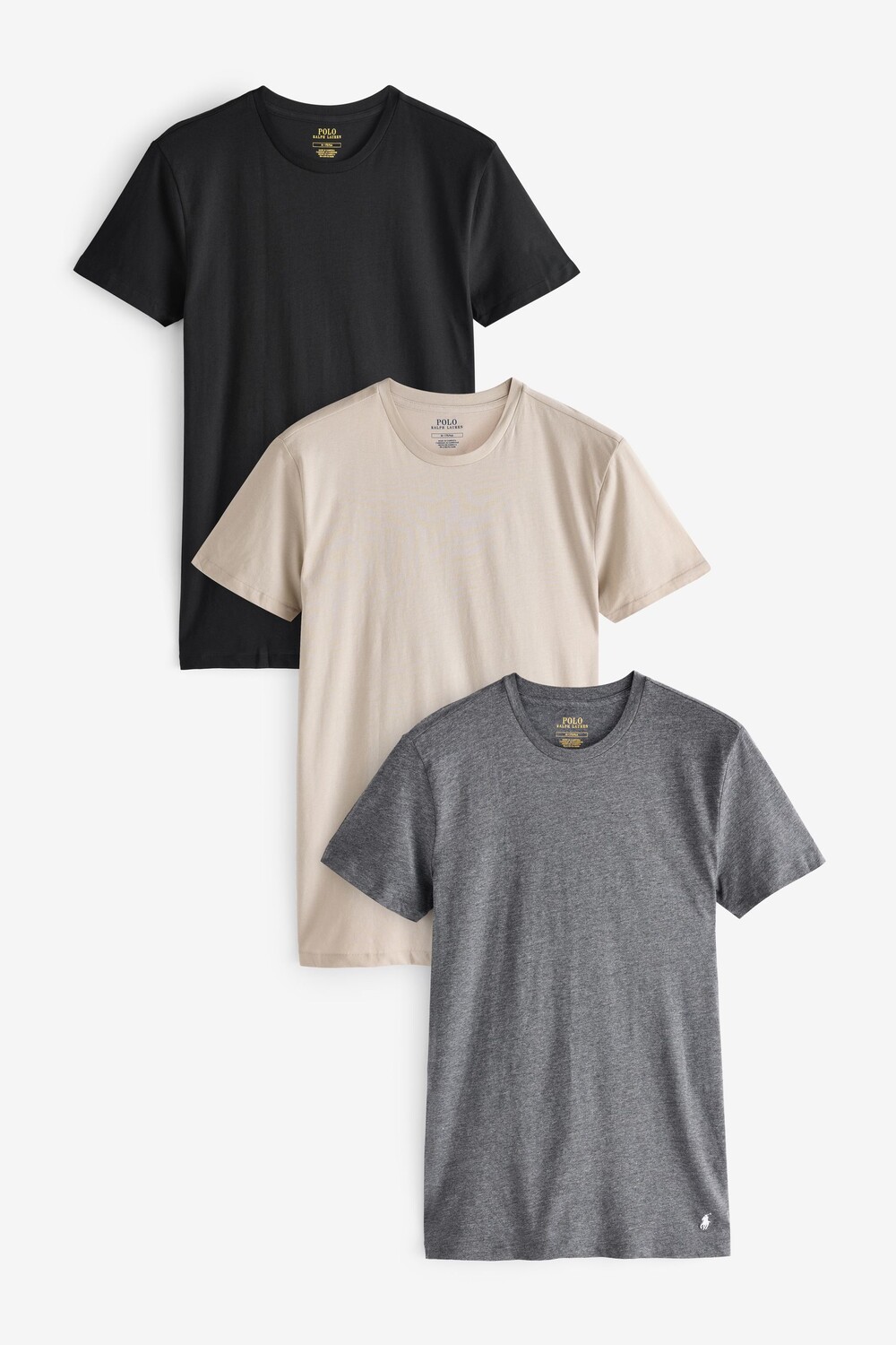 

Футболки с круглым вырезом, 100% хлопок, 3 шт в упаковке Polo Ralph Lauren, серый