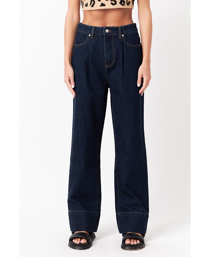 цена Женские широкие брюки с высокой талией Grey Lab, синий