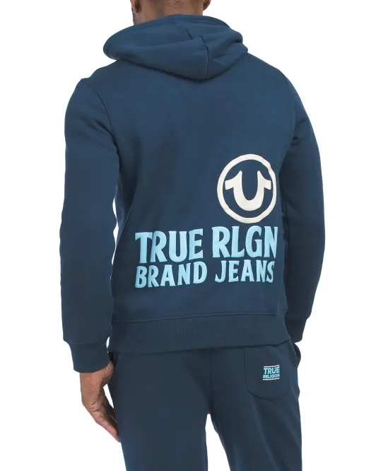 

Слоеная толстовка с капюшоном True Religion, синий