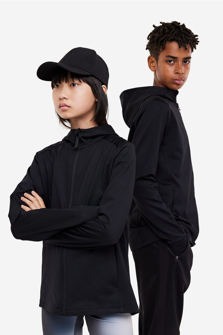 Теплая спортивная куртка с капюшоном H&M, черный