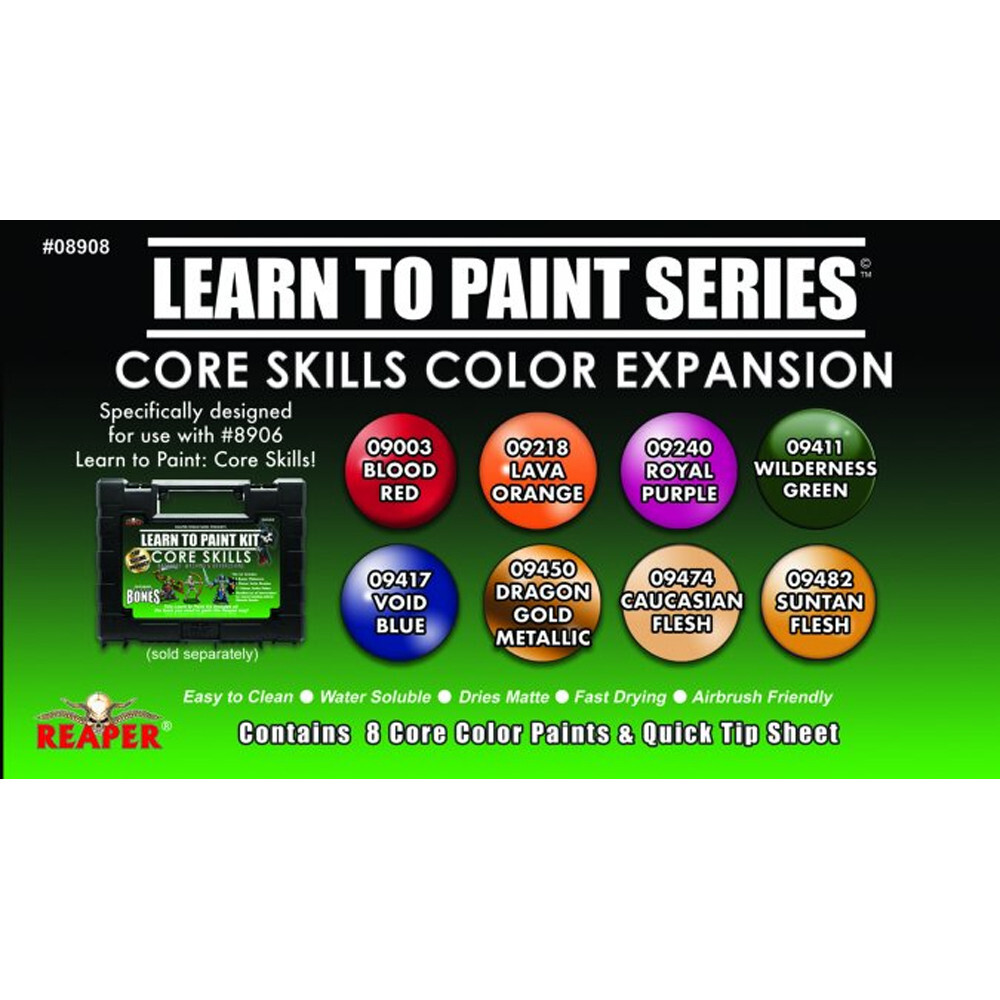 

Аксессуары Reaper Learn To Paint Kit: Core Skills - Color Expansion Paint Set