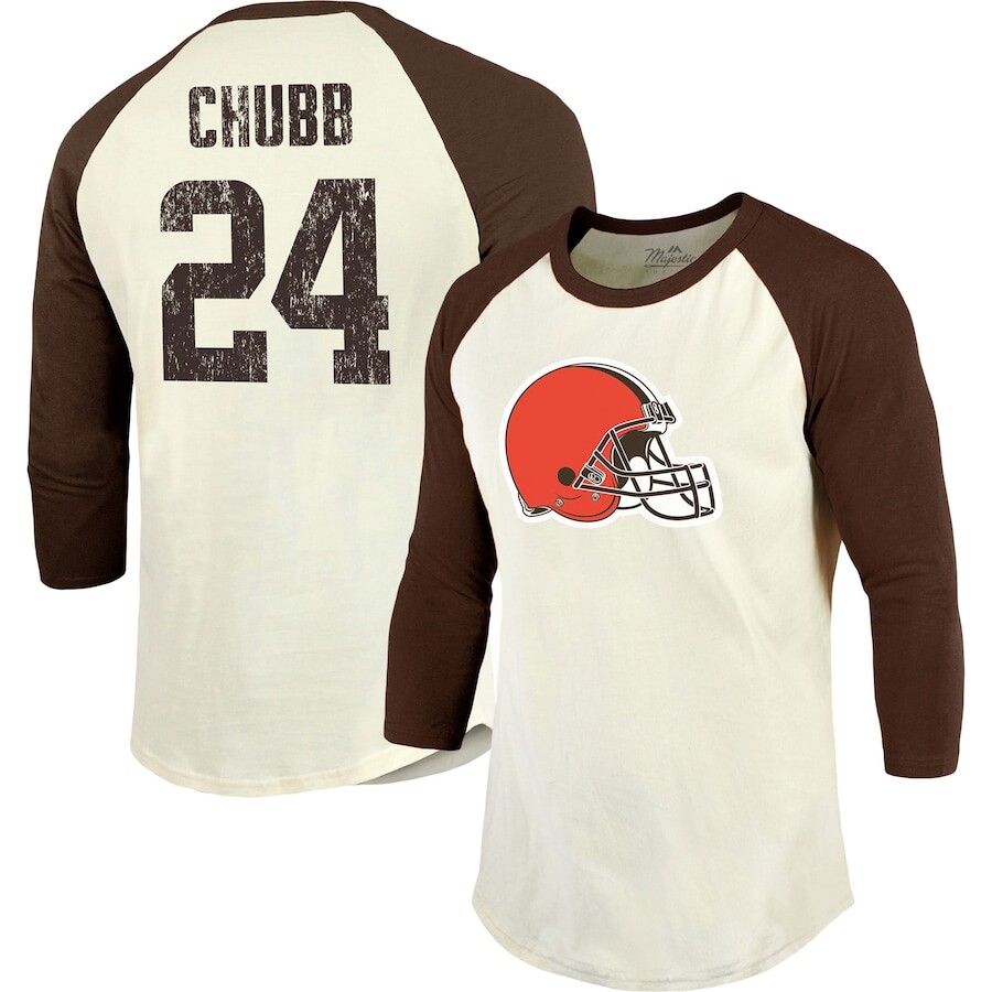 

Футболка с именем и номером Majestic Threads Cleveland Browns, кремовый