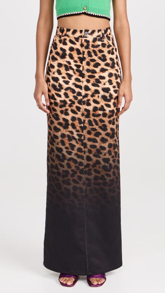 

Юбка BruceGlen Cheetah Ombre High Waist Maxi Denim