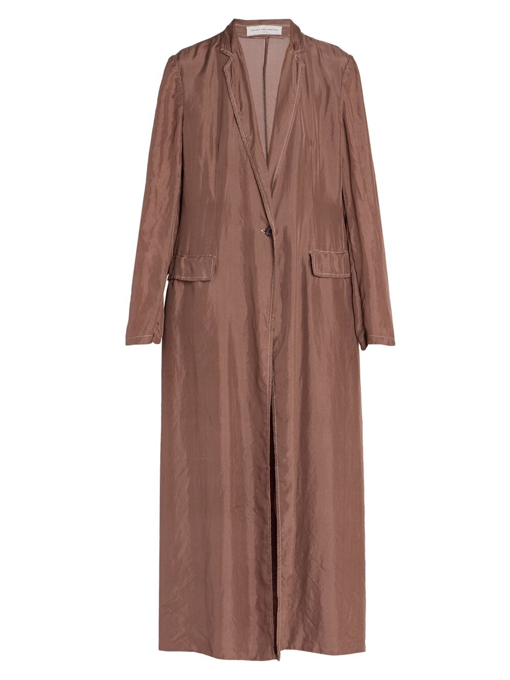 

Длинное пальто Bongo на одной пуговице Dries Van Noten, коричневый