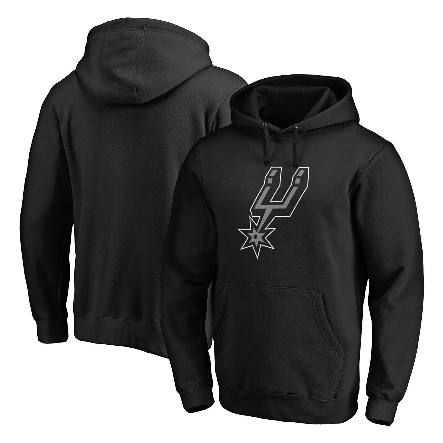

Мужской черный пуловер с капюшоном и логотипом команды San Antonio Spurs Primary Team Fanatics