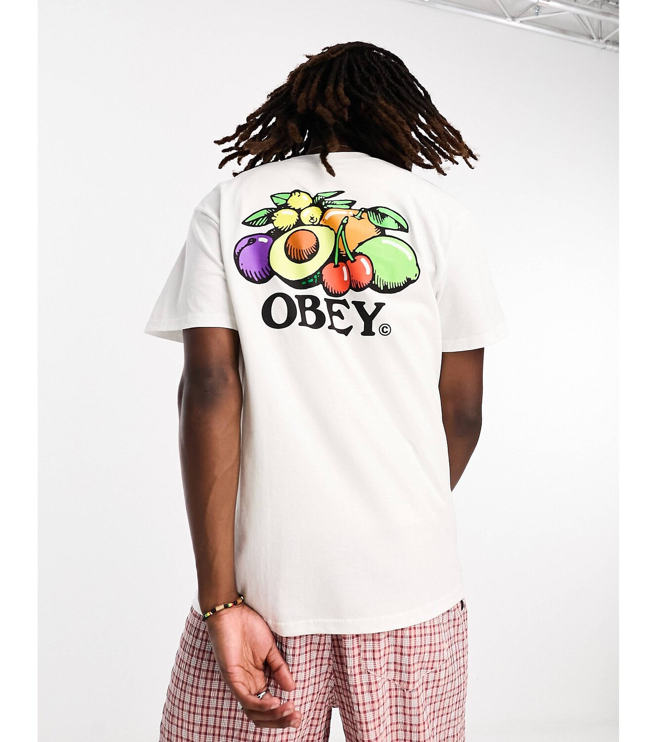 

Белая футболка с принтом Obey bowl of fruit, Белый