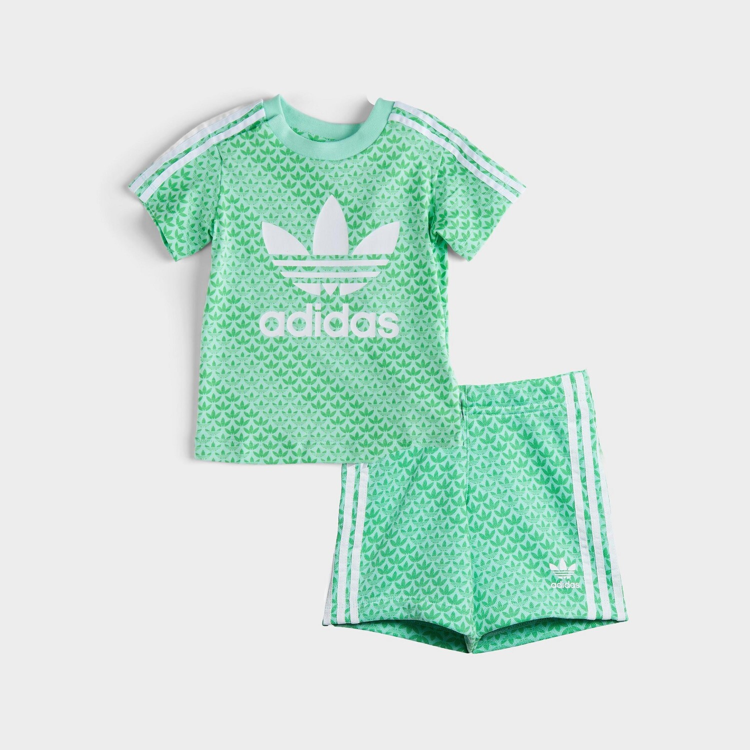 

Комплект из футболки и шорт с монограммой для младенцев adidas Originals, зеленый