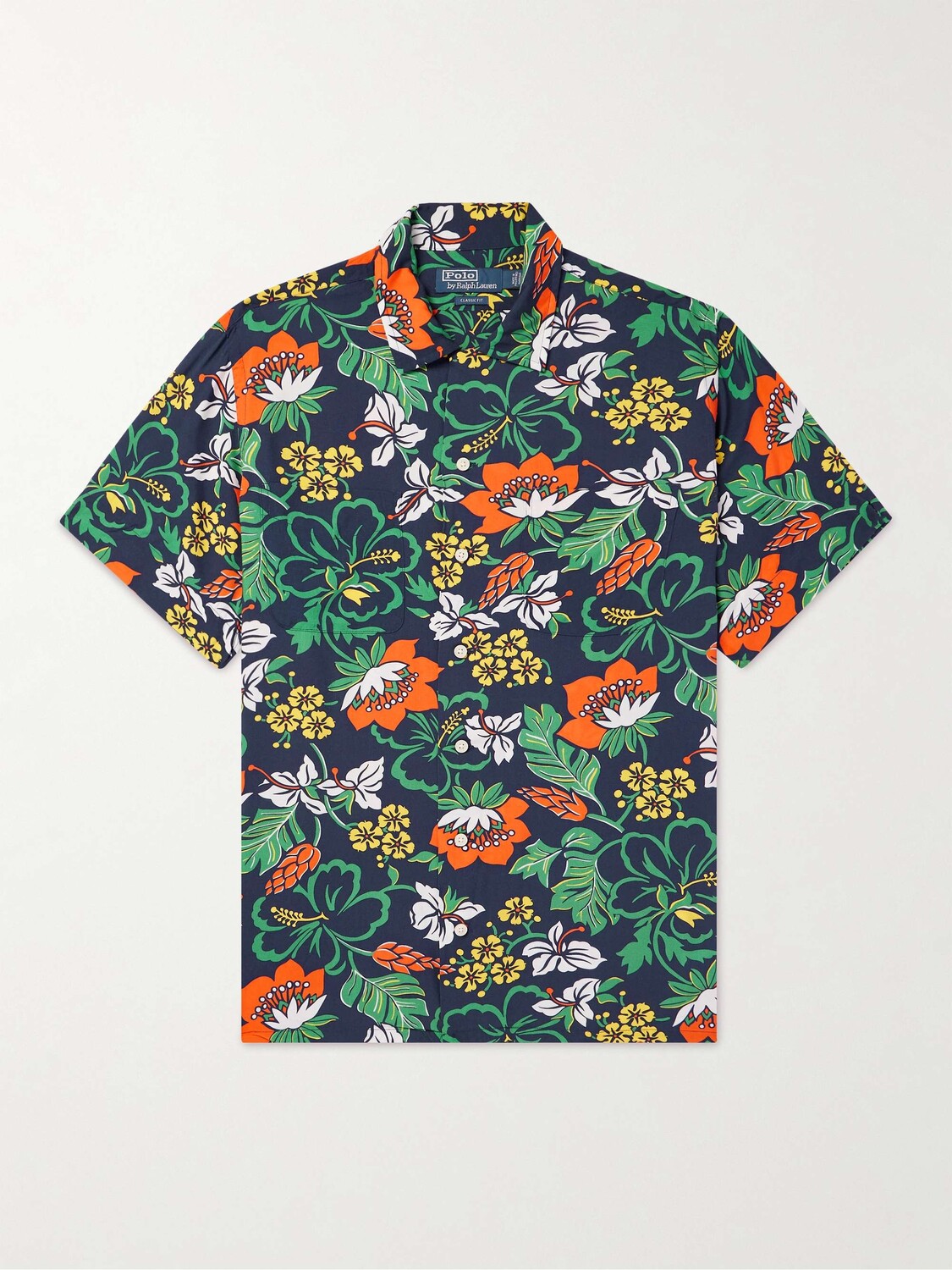 

Атласная рубашка с цветочным принтом POLO RALPH LAUREN, мульти