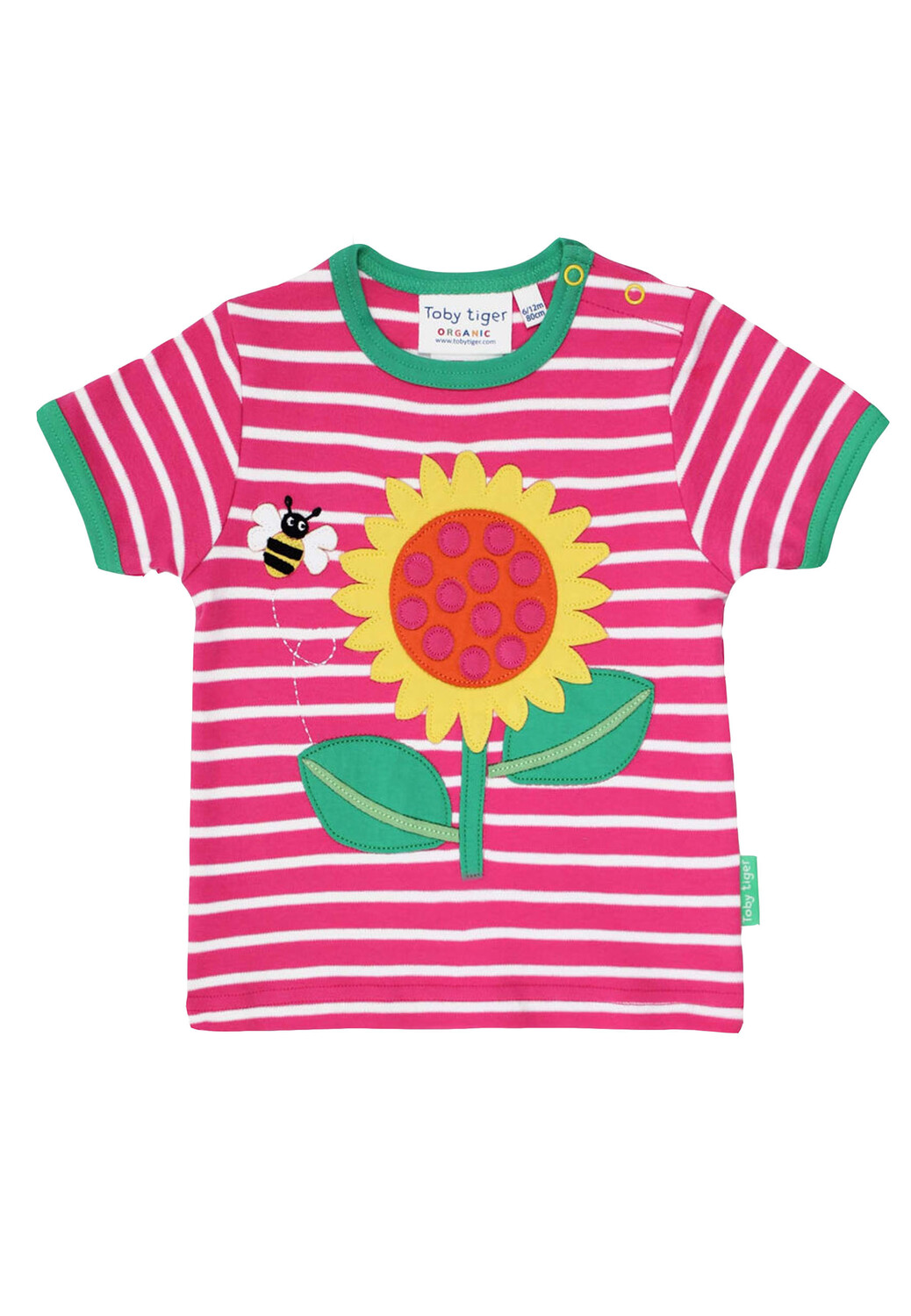 

Футболка Toby Tiger mit Sonnenblumen Applikation, розовый