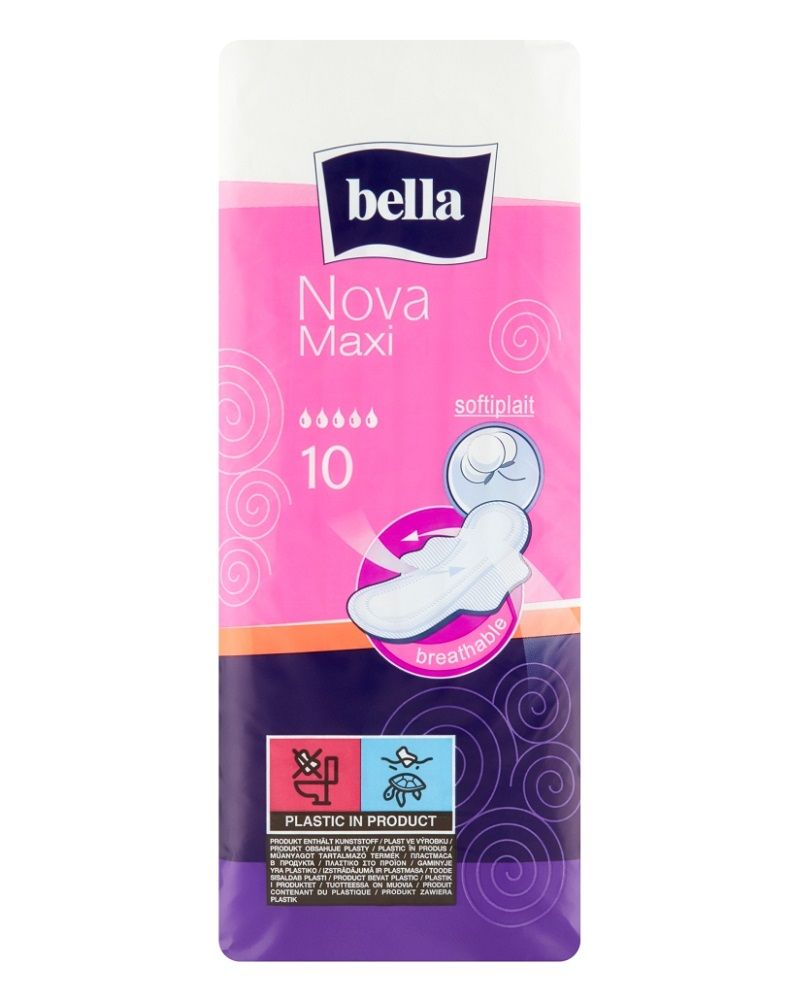 Bella Nova Maxi гигиенические салфетки, 10 шт. гигиенические прокладки bella classic nova maxi 10 шт