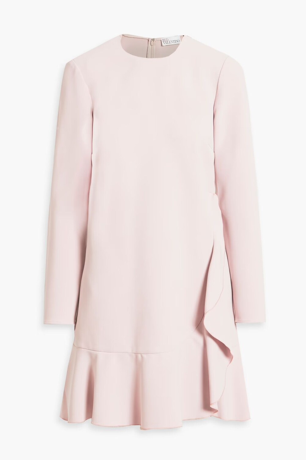 

Платье мини из понте с оборками Redvalentino, пастельно-розовый