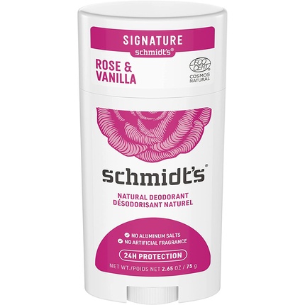 Натуральный дезодорант-стик «Роза и ваниль» для защиты от запаха и увлажнения 75г Schmidt's schmidt s натуральный дезодорант роза и ваниль 2 65 унции