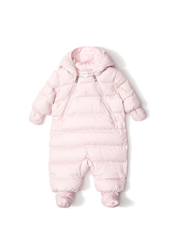 

Розовый детский пышный комбинезон с капюшоном Polo Ralph Lauren