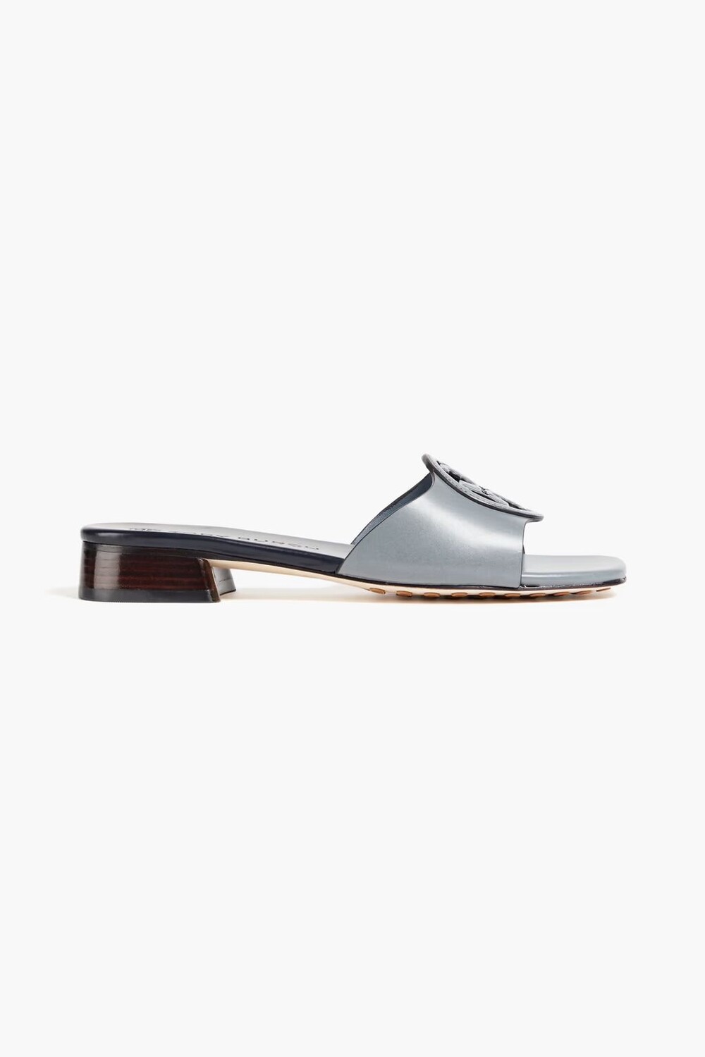 

Украшенные кожаные мюли Tory Burch, цвет Slate blue