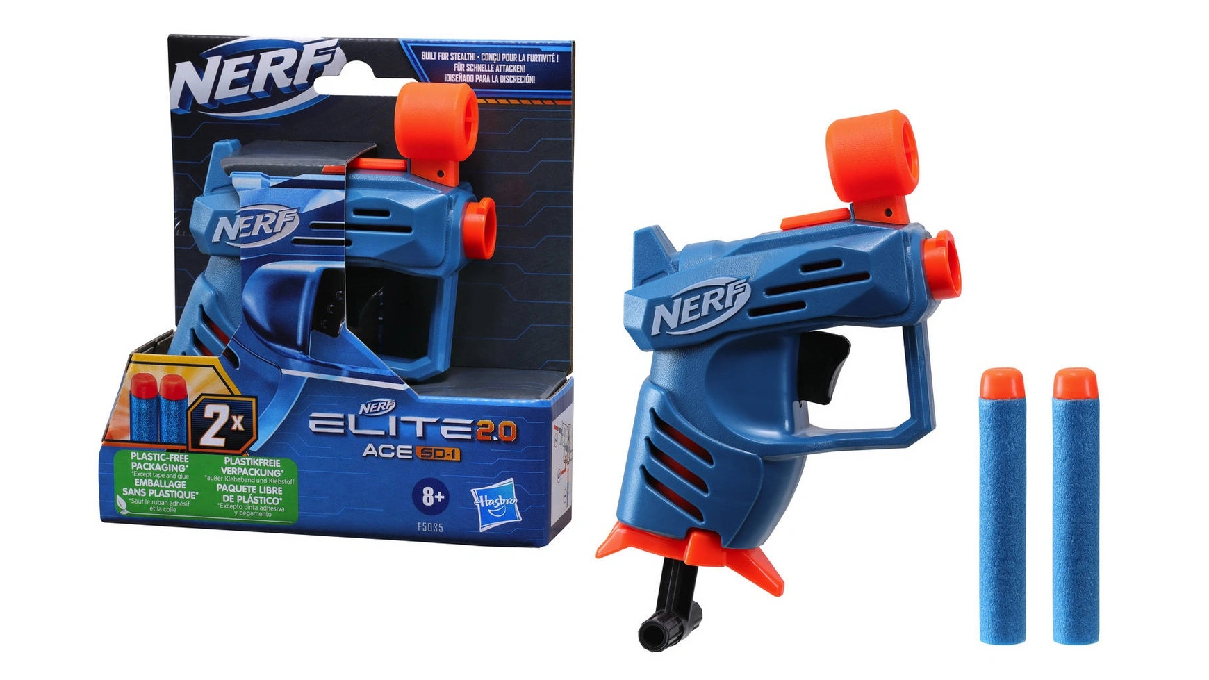 Hasbro Nerf Elite 20 Ace SD-1 игрушка бластер nerf elite 2 0 flipshots flip 32 79 7 см голубой оранжевый