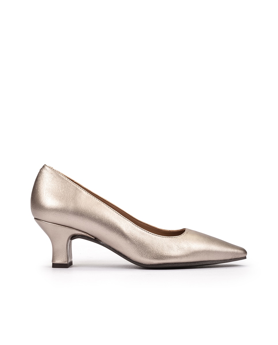 Женские кожаные туфли с острым носком Pedro Miralles, золотой