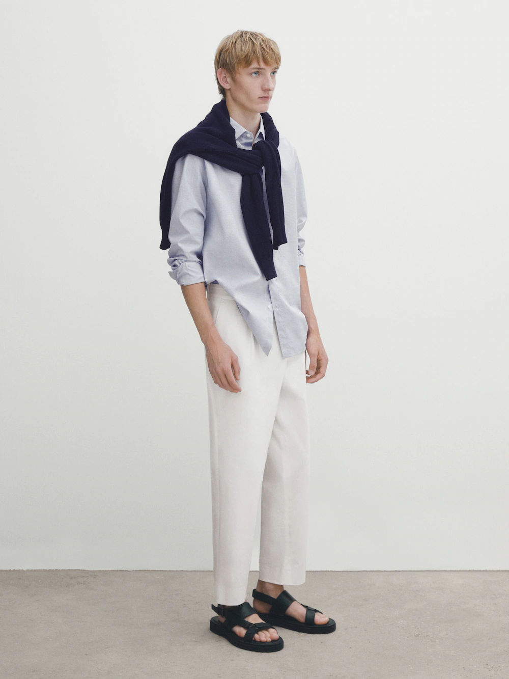 

Рубашка из хлопка в клетку regular fit Massimo Dutti, синий