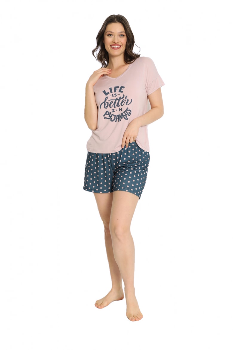 цена Короткая хлопковая пижама Laura Baldini, розовый