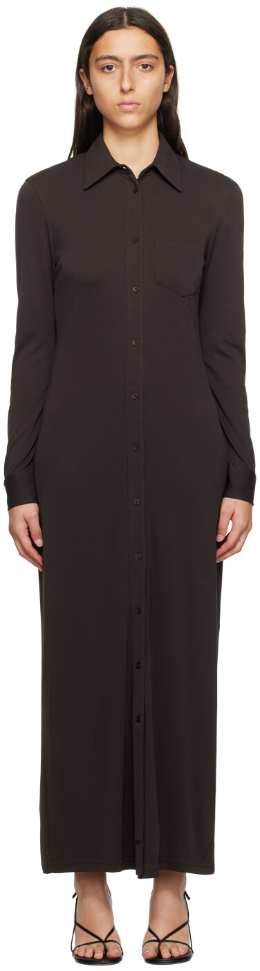 

Коричневое узкое платье макси Filippa K, Коричневый