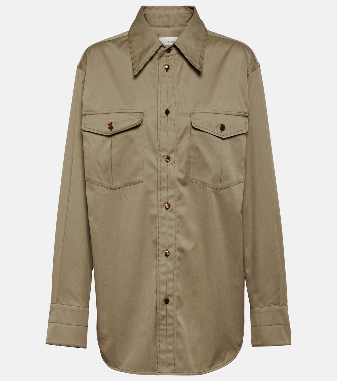 Рубашка из хлопкового твила в стиле вестерн Lemaire, коричневый