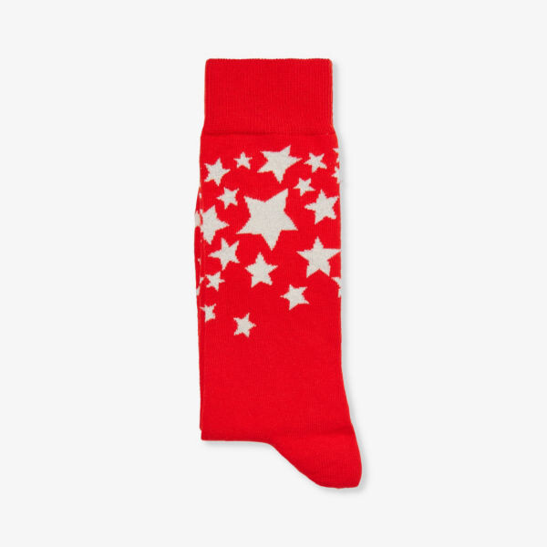 

Носки из эластичного хлопка с графическим принтом Stars Happy Socks, красный